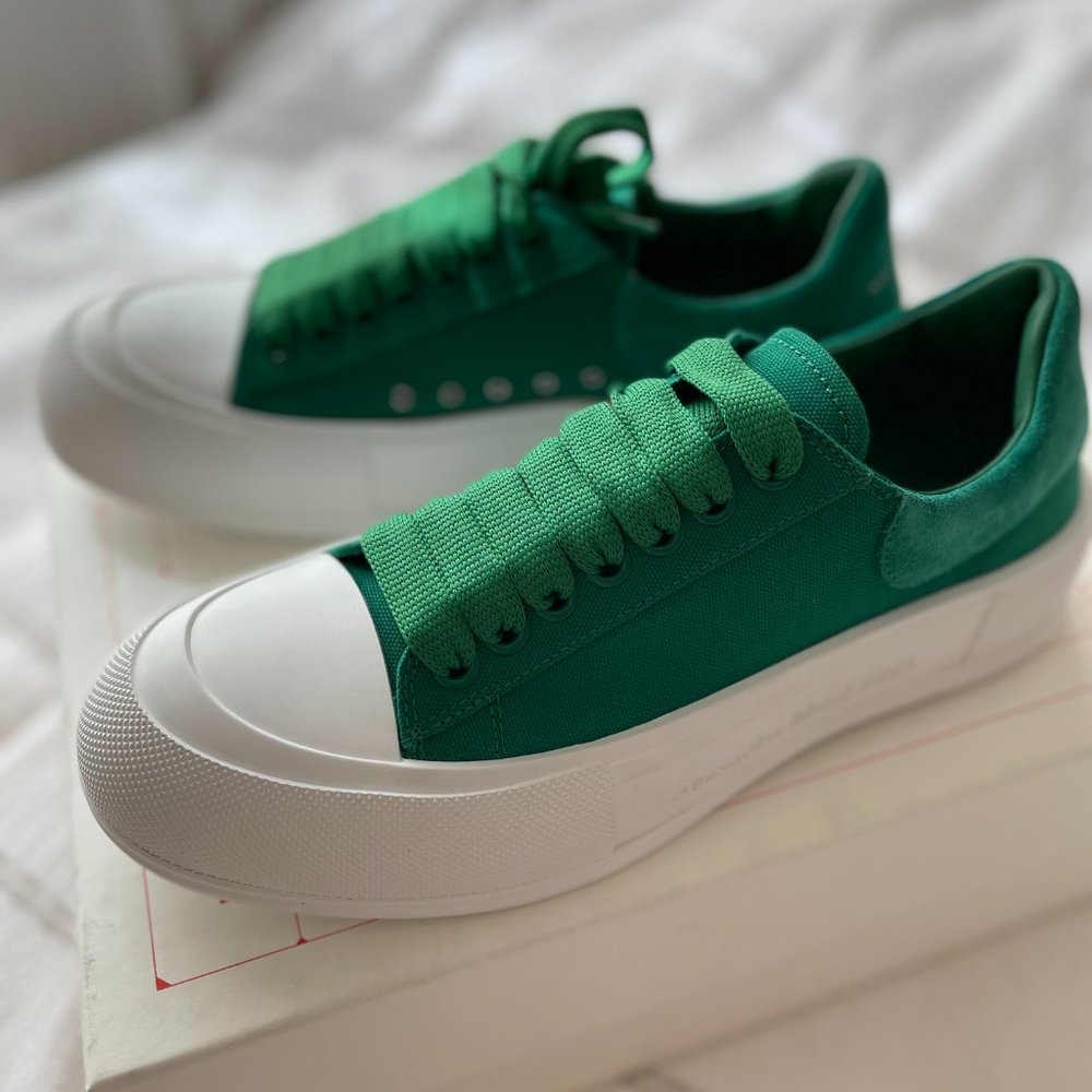 Alexander McQueen Deck Lace-up Plimsoll Sneakers Men’s Sz EU 41 - Picture 4 of 15